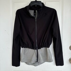 Athletic Track Jacket Layered Full Zip Drawstring Waist size XS